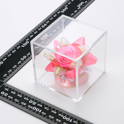 キューブ プリザーブドフラワー ピンク