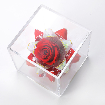 キューブ プリザーブドフラワー レッド