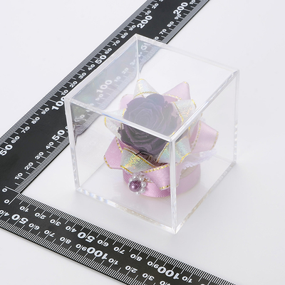 キューブ プリザーブドフラワー パープル