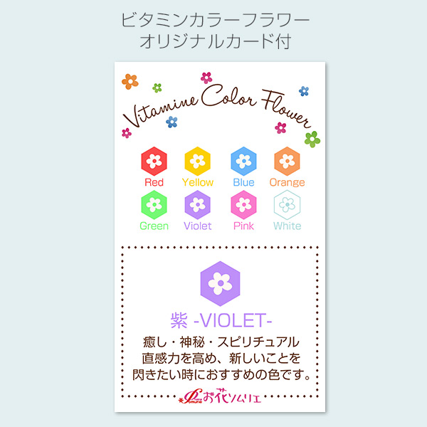 キューブ プリザーブドフラワー パープル