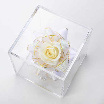 キューブ プリザーブドフラワー ホワイト