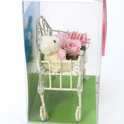 プリザーブドフラワー ベア ケース入 ベンチ