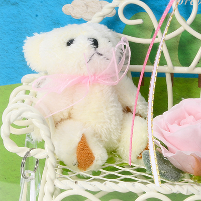 プリザーブドフラワー ベア ケース入 ベンチ