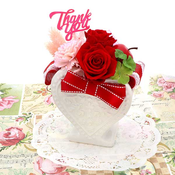 誕生日 プリザーブドフラワー サンキューピック付 ケース入