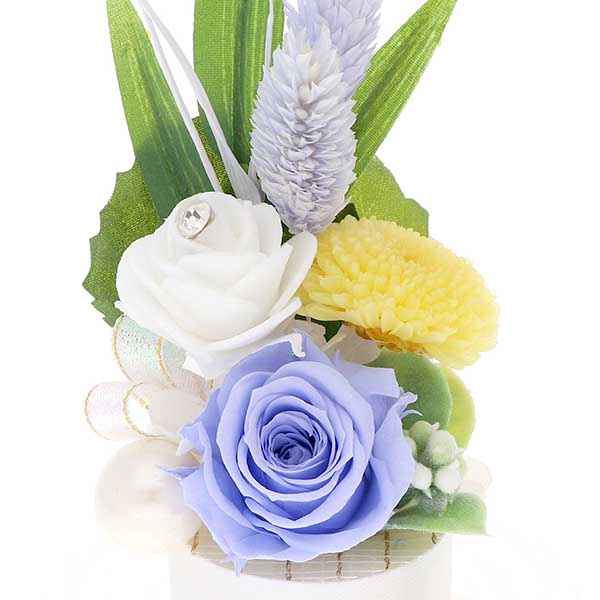 仏花 プリザーブドフラワー ブルー 包装付