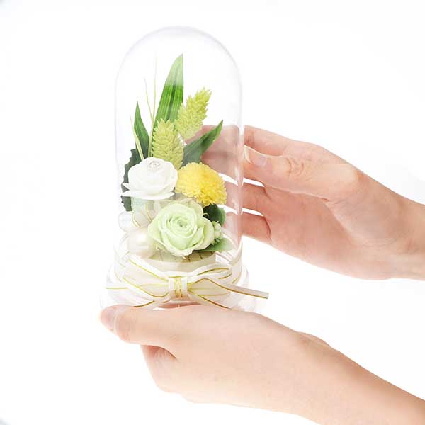 仏花 プリザーブドフラワー ブルー 包装付