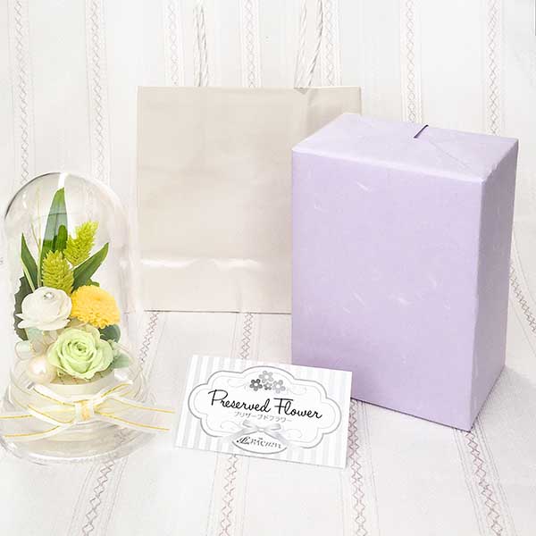 仏花 プリザーブドフラワー ブルー 包装付
