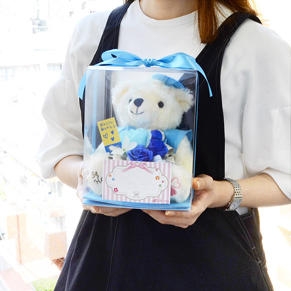 お父さんありがとう ソープフラワー 水色