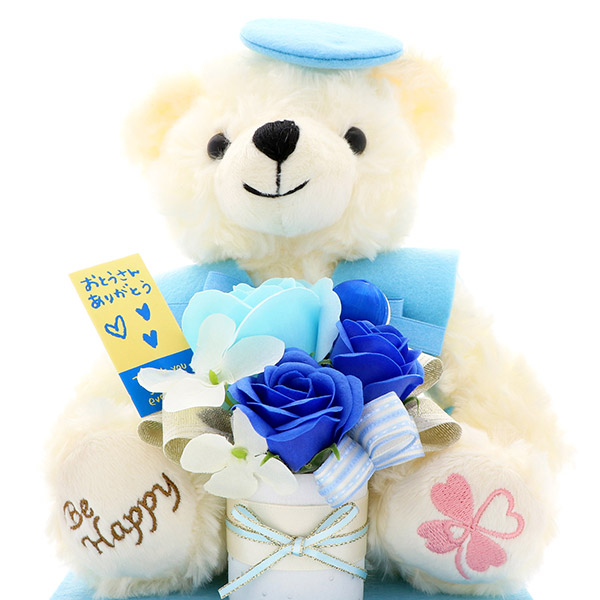 お父さんありがとう ソープフラワー 水色