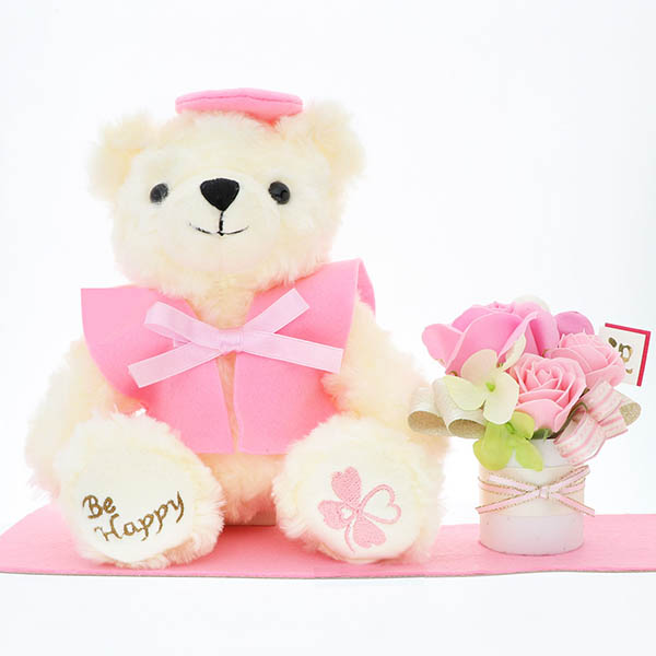 100歳 【百寿】 誕生日 長寿祝い ソープフラワー くま