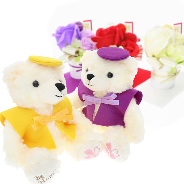 70歳 【古希】 77歳 【喜寿】 90歳 【卒寿】 誕生日 長寿祝い ソープフラワー くま