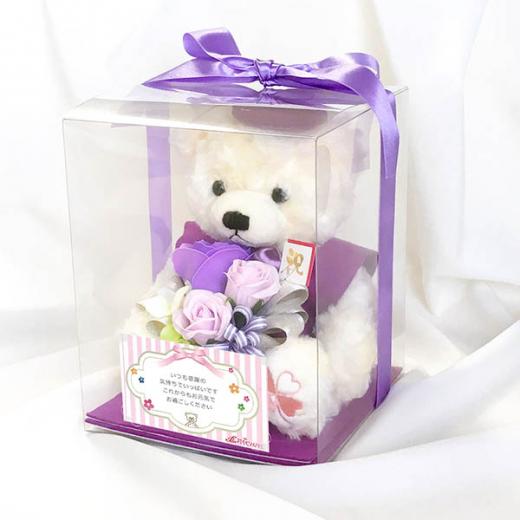 70歳 【古希】 77歳 【喜寿】 90歳 【卒寿】 誕生日 長寿祝い ソープフラワー くま