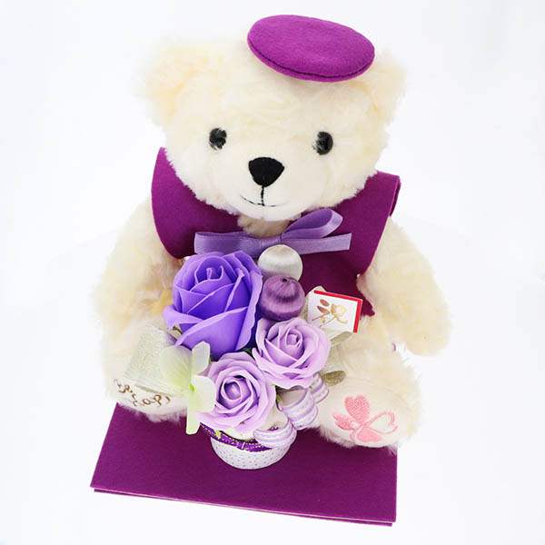 70歳 【古希】 77歳 【喜寿】 90歳 【卒寿】 誕生日 長寿祝い ソープフラワー くま