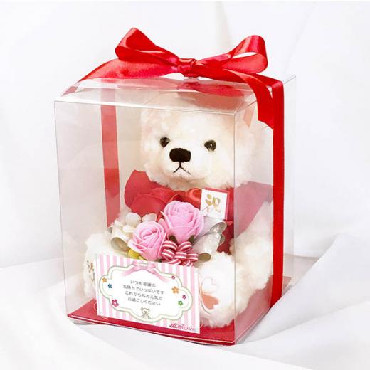 60歳 【還暦】 誕生日 定年退職 長寿祝い ソープフラワー くま