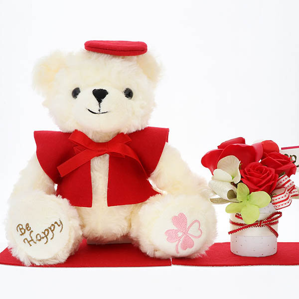 60歳 【還暦】 誕生日 定年退職 長寿祝い ソープフラワー くま