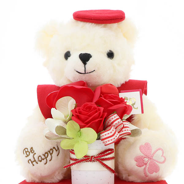 60歳 【還暦】 誕生日 定年退職 長寿祝い ソープフラワー くま