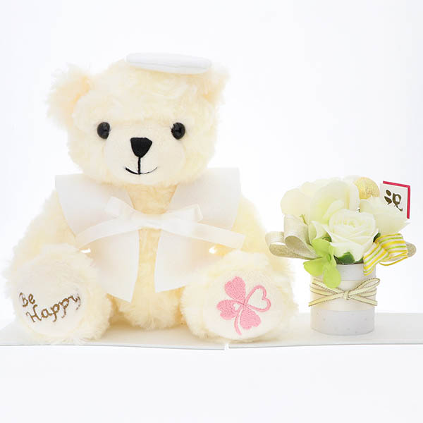99歳 【白寿】 誕生日 長寿祝い ソープフラワー くま