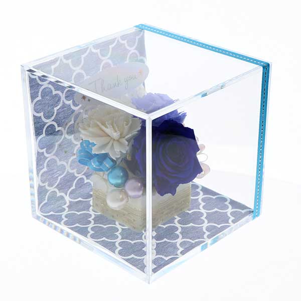 父の日 ”Thank You”ピック付 プリザーブドフラワー ブルー