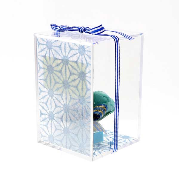 お祝い プリザーブドフラワー 水色 選べるメッセージ