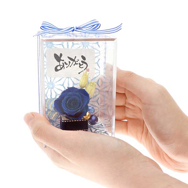 誕生日 プリザーブドフラワー グリーン 選べるメッセージ