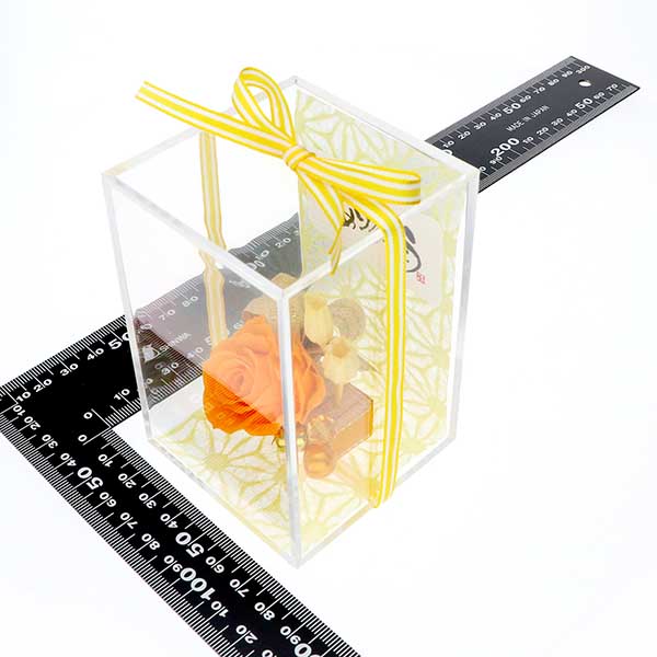 お祝い プリザーブドフラワー オレンジ 選べるメッセージ