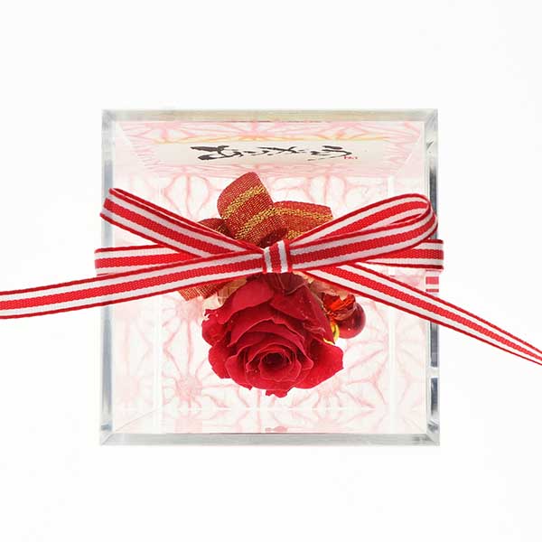 記念日 プリザーブドフラワー レッド 選べるメッセージ