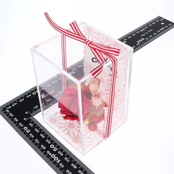 記念日 プリザーブドフラワー レッド 選べるメッセージ