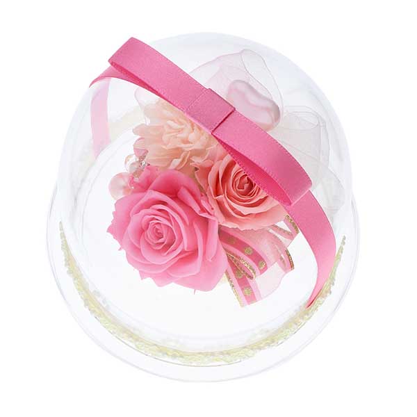 記念日 プリザーブドフラワー ピンク 選べるリボン