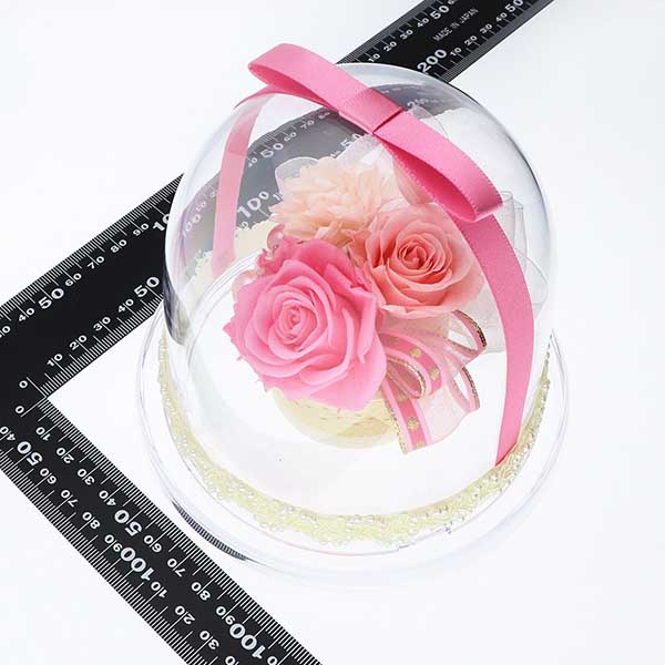 記念日 プリザーブドフラワー ピンク 選べるリボン