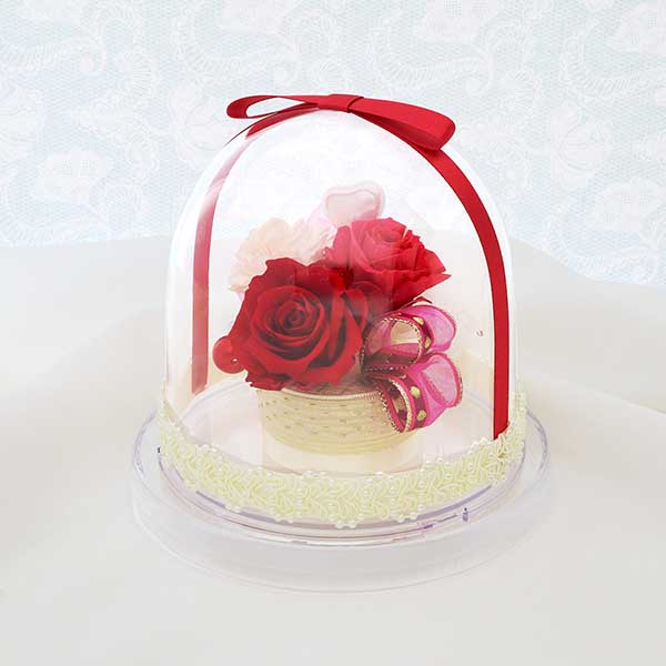 記念日 プリザーブドフラワー レッド 選べるリボン