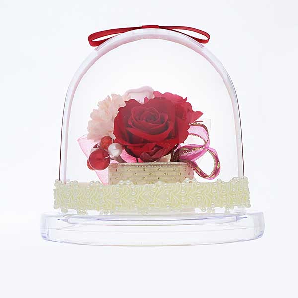 記念日 プリザーブドフラワー レッド 選べるリボン