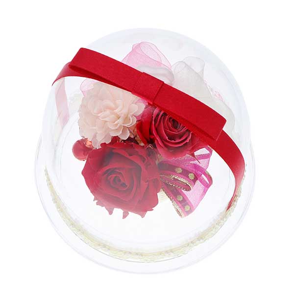 記念日 プリザーブドフラワー レッド 選べるリボン