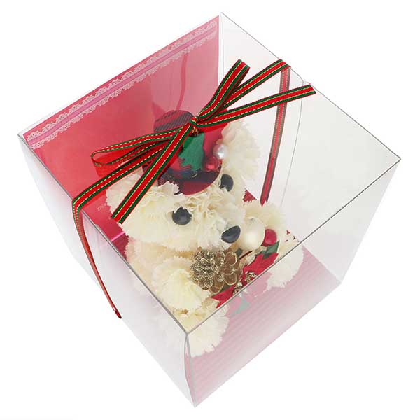 クリスマス フラワー ポインセチア　おすわりベア