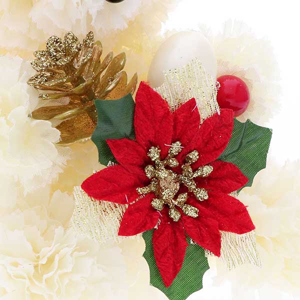 クリスマス フラワー ポインセチア　おすわりベア