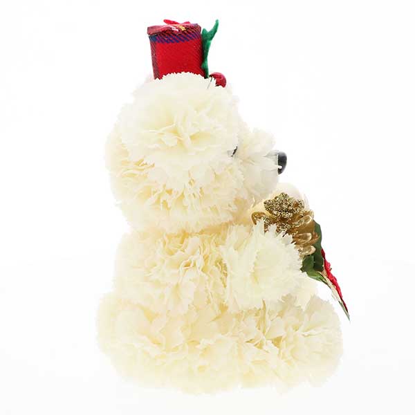 クリスマス フラワー ポインセチア　おすわりベア