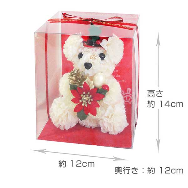 クリスマス フラワー ポインセチア　おすわりベア