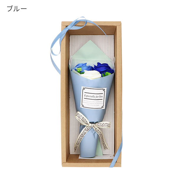 花束&メッセージネックレス(MERRY)セット  ソープフラワー 色が選べる(4色)