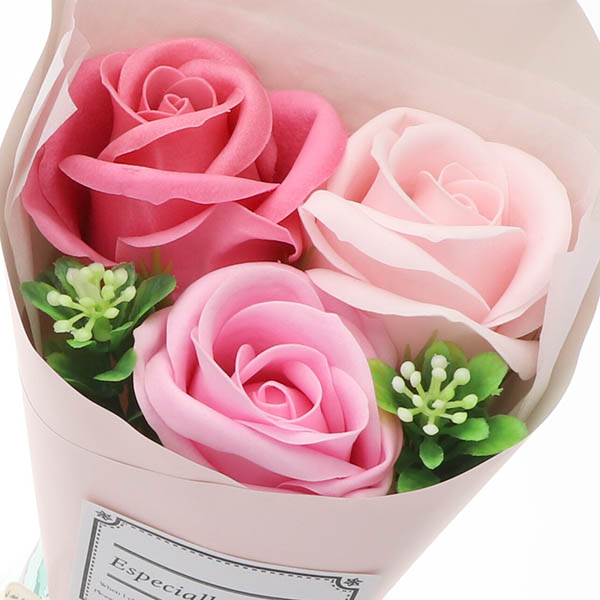 花束&メッセージネックレス(MERRY)セット  ソープフラワー 色が選べる(4色)