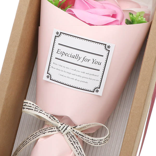 花束&メッセージネックレス(MERRY)セット  ソープフラワー 色が選べる(4色)