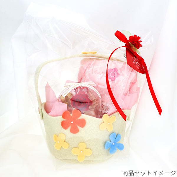 マリークヮントハンカチ&プリザーブドフラワーセット(ラッピング付き)