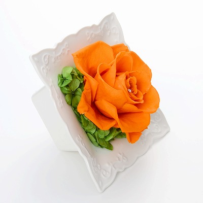 お祝い ローズ プリザーブドフラワー オレンジ