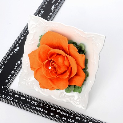 お祝い ローズ プリザーブドフラワー オレンジ