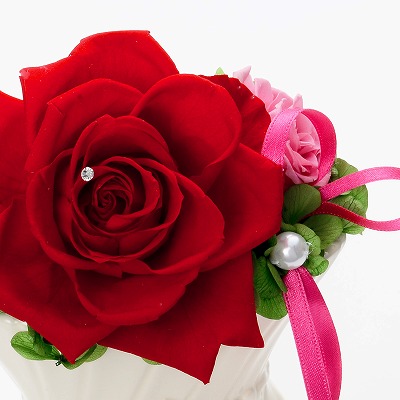 お祝い ローズ プリザーブドフラワー レッド