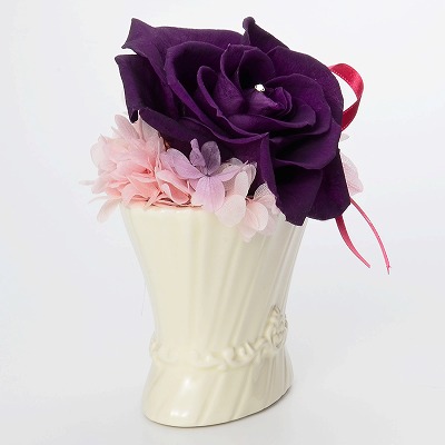 お祝い ローズ プリザーブドフラワー パープル