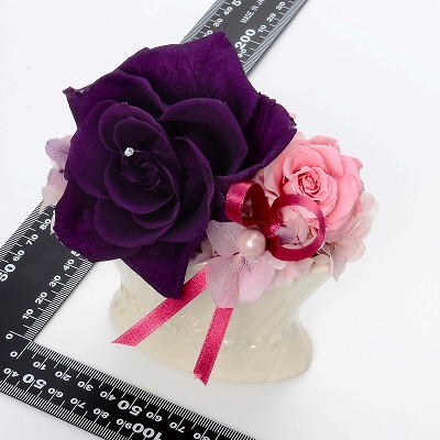 お祝い ローズ プリザーブドフラワー パープル
