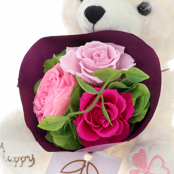 母の日 プリザーブドフラワーハッピーテディベア