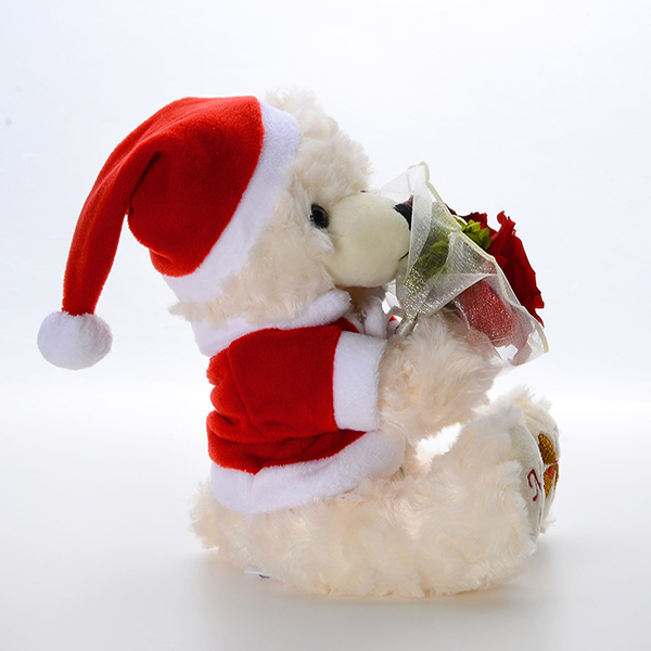 クリスマス プリザーブドフラワー&サンタのハッピーテディベア