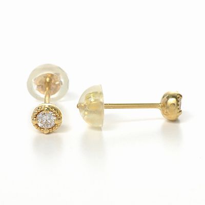 イエローゴールドスタッドピアス