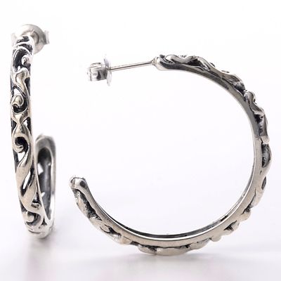 シルバーフープピアス