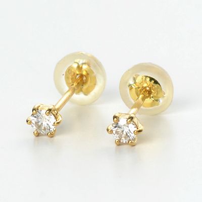 イエローゴールドスタッドピアス